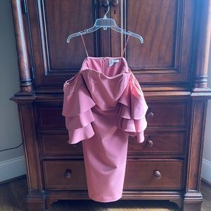 La Maison Talulah pink off shoulder dress